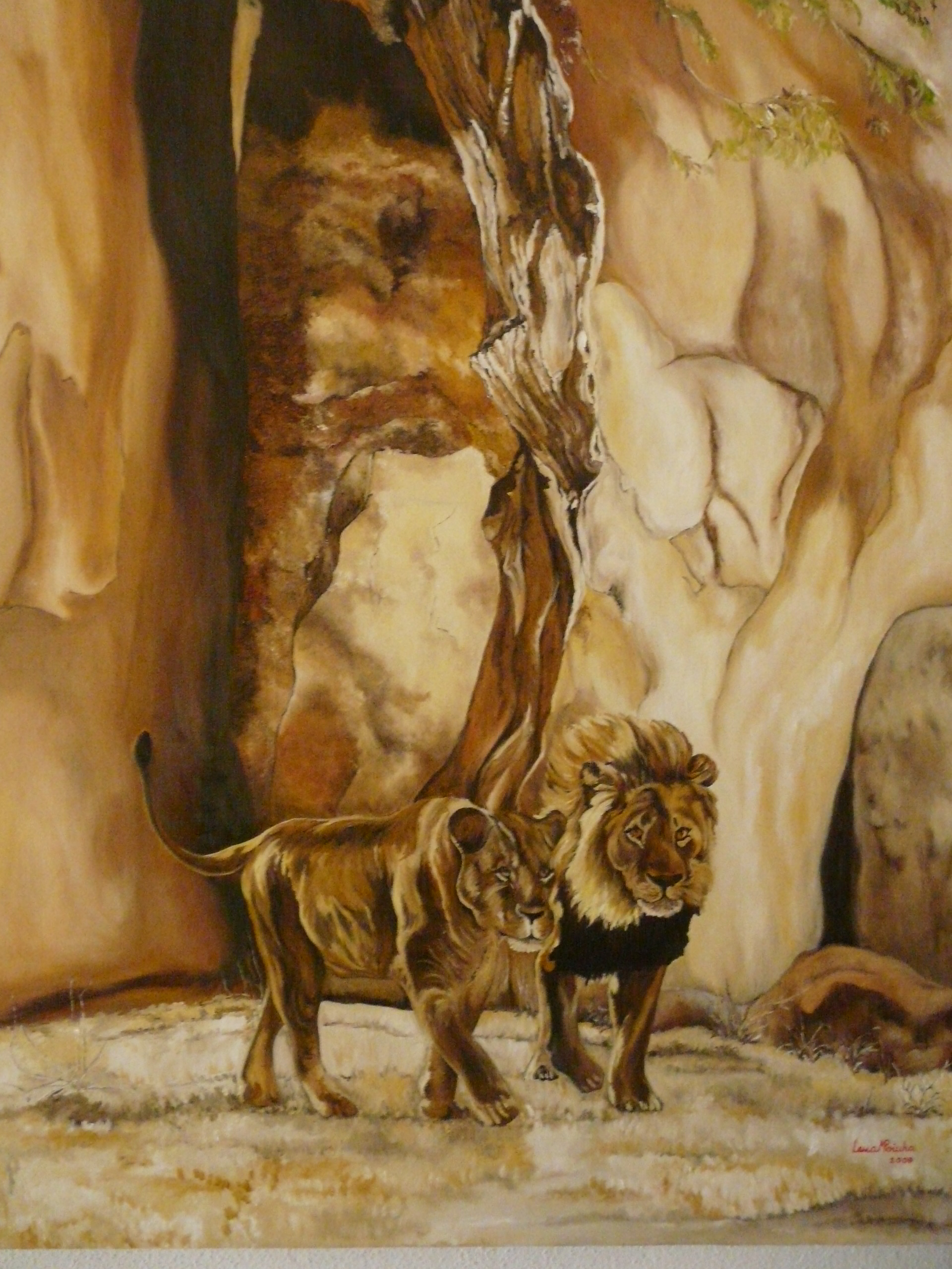 Casal De Leoes 100x70cms