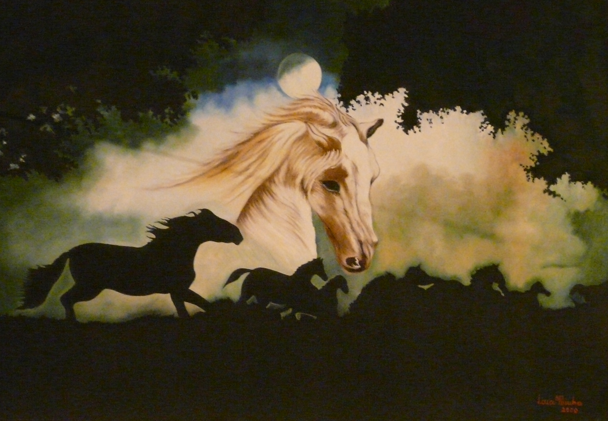 Cavalo Ao Luar 60x80cms