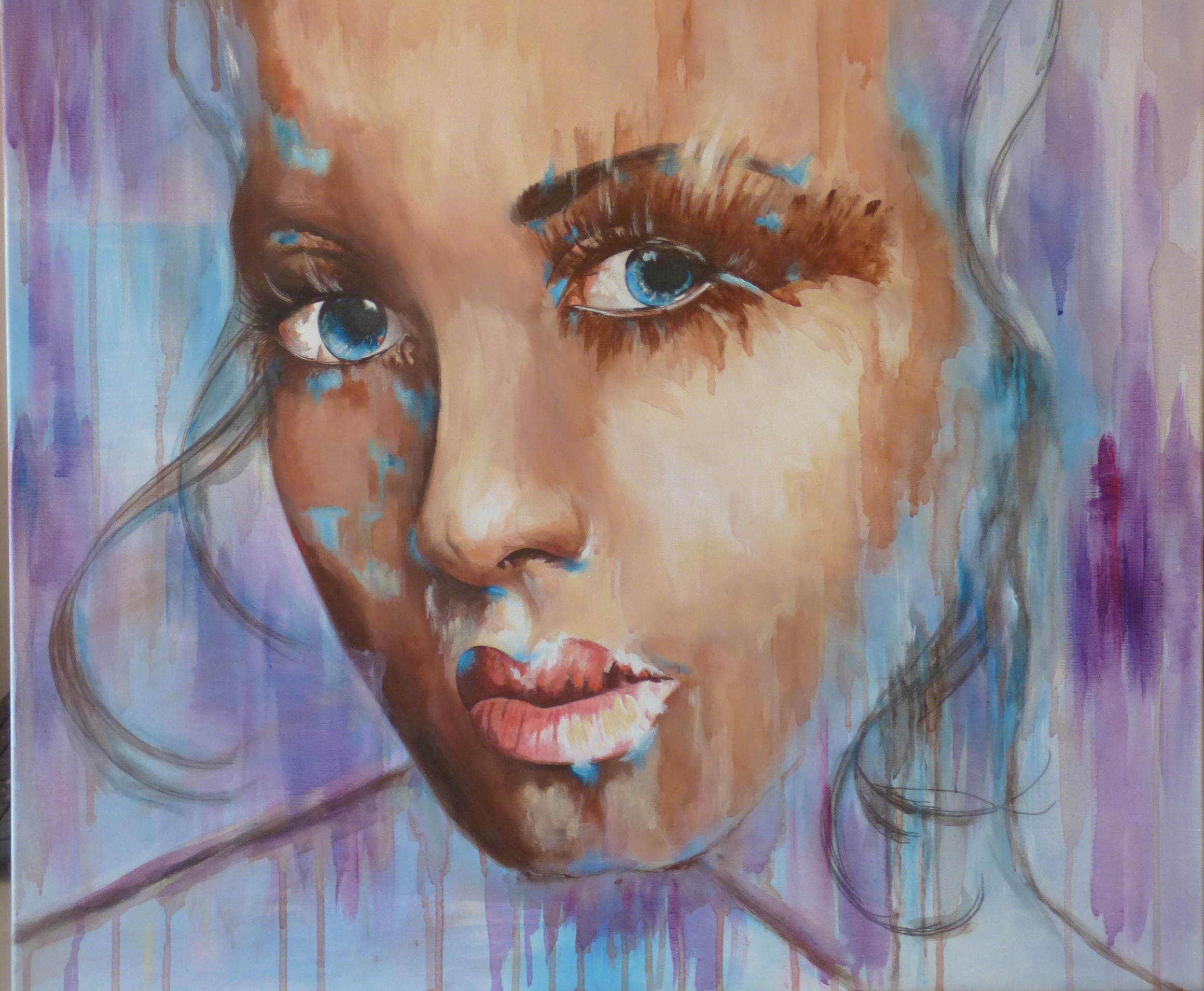 Cyber Blue 80x80cms
