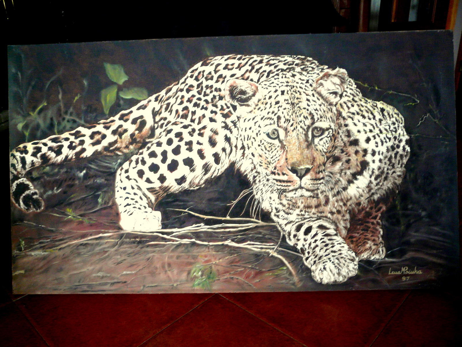 Leopardo Rastejando 60x90cms